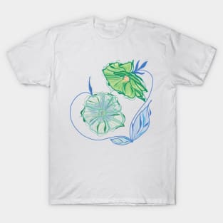 BLUE AND GREEN BLOSSOMS T-Shirt